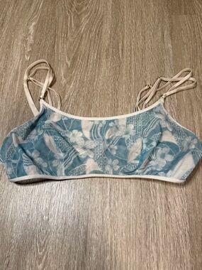Victoria's Secret Blue Floral Mesh Bralette - Size Medium